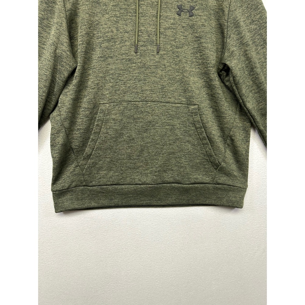 Athletic Gorpcore Under Armour Mens Large Green Space Dye Fleece Pullover Hoodie - Picture 8 of 9